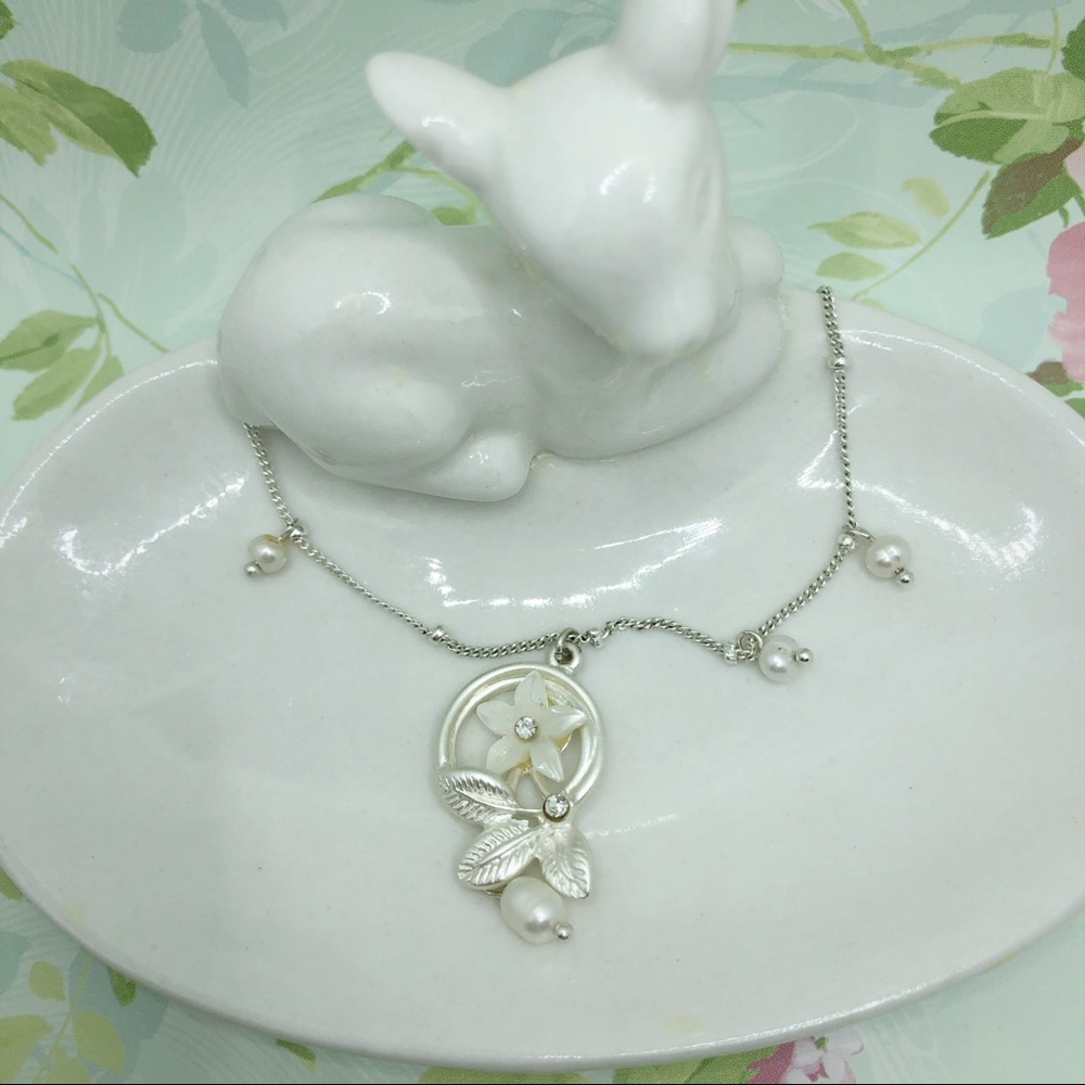 S925 sliver with pearl necklace